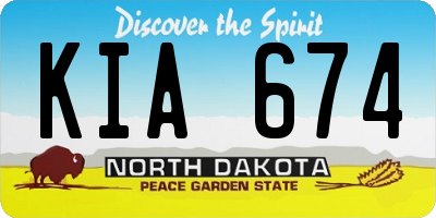 ND license plate KIA674