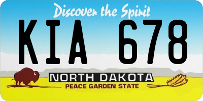 ND license plate KIA678