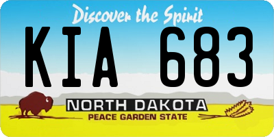 ND license plate KIA683