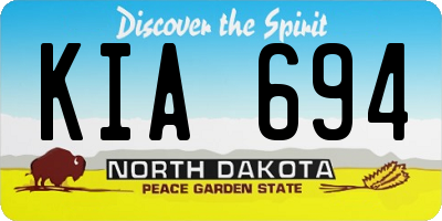 ND license plate KIA694