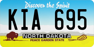 ND license plate KIA695