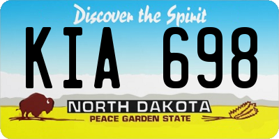ND license plate KIA698