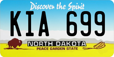 ND license plate KIA699
