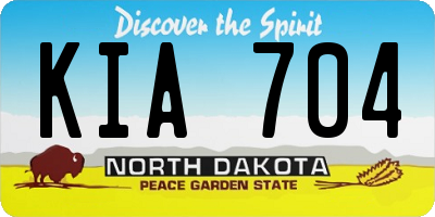 ND license plate KIA704