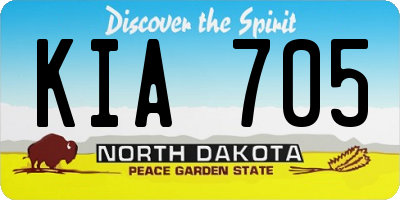 ND license plate KIA705
