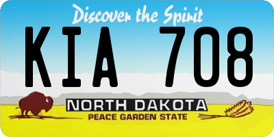 ND license plate KIA708