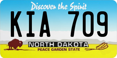 ND license plate KIA709