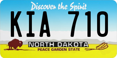 ND license plate KIA710