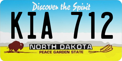 ND license plate KIA712