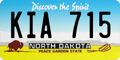 ND license plate KIA715