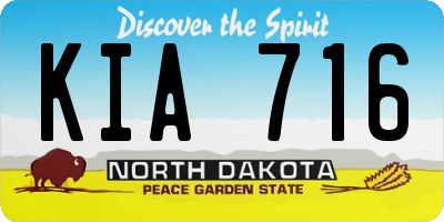 ND license plate KIA716