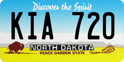 ND license plate KIA720