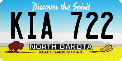ND license plate KIA722