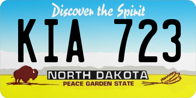 ND license plate KIA723