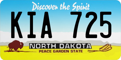ND license plate KIA725