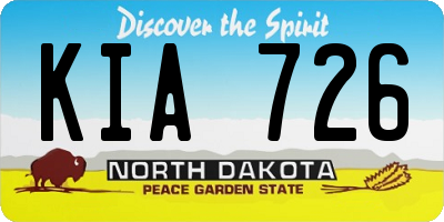 ND license plate KIA726