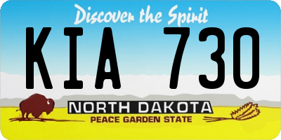 ND license plate KIA730