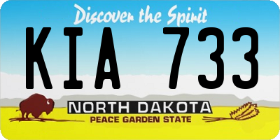 ND license plate KIA733