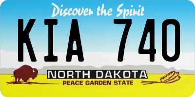 ND license plate KIA740