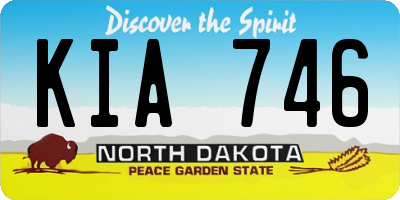 ND license plate KIA746