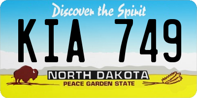 ND license plate KIA749