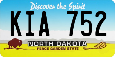 ND license plate KIA752