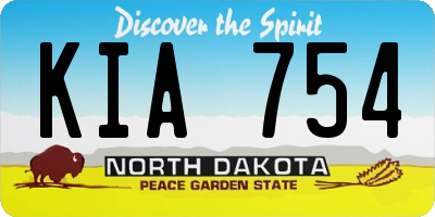 ND license plate KIA754