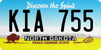ND license plate KIA755
