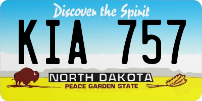 ND license plate KIA757