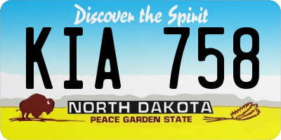 ND license plate KIA758