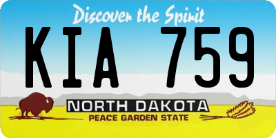 ND license plate KIA759