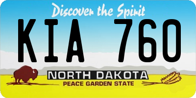 ND license plate KIA760