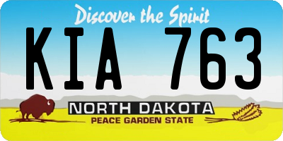 ND license plate KIA763