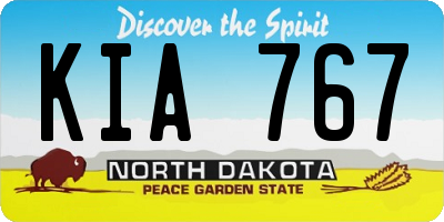 ND license plate KIA767