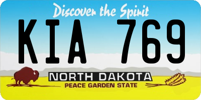 ND license plate KIA769