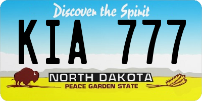 ND license plate KIA777