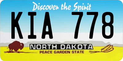 ND license plate KIA778