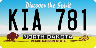 ND license plate KIA781