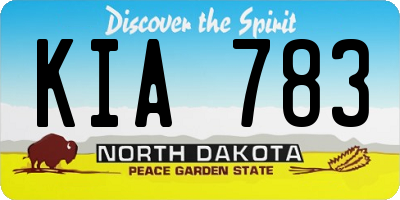 ND license plate KIA783