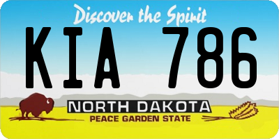ND license plate KIA786