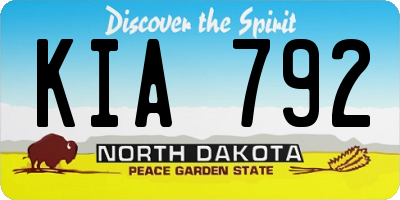 ND license plate KIA792