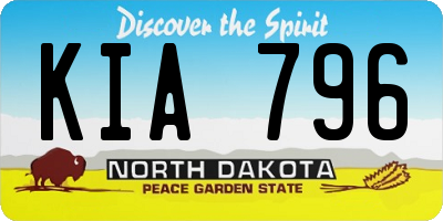 ND license plate KIA796