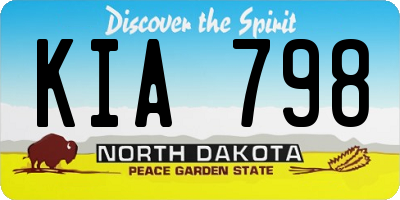 ND license plate KIA798