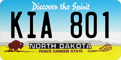 ND license plate KIA801