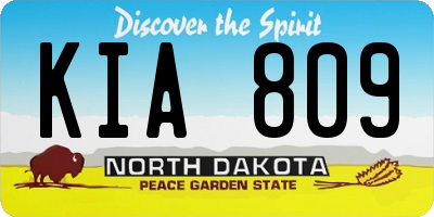 ND license plate KIA809