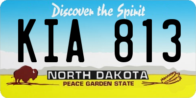 ND license plate KIA813