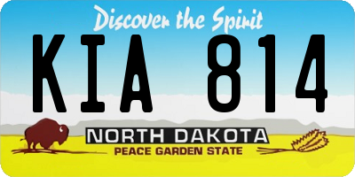 ND license plate KIA814