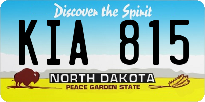 ND license plate KIA815