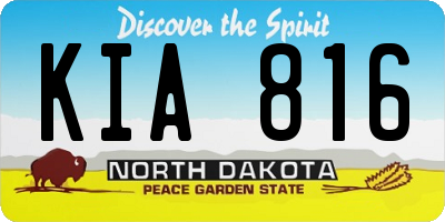 ND license plate KIA816