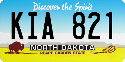 ND license plate KIA821